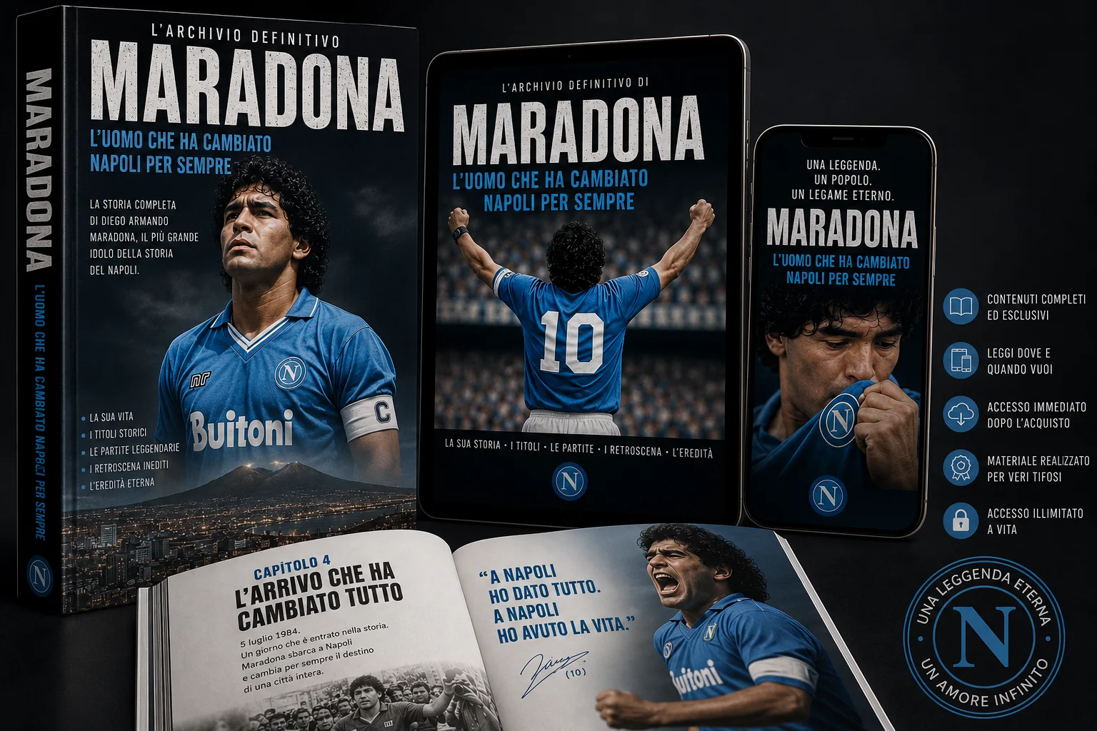 Mockup Archivio Maradona su tablet e smartphone